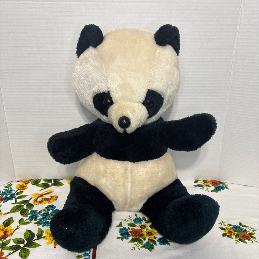 Vintage 80s Ganz Bros Black & White Panda Plush Toy